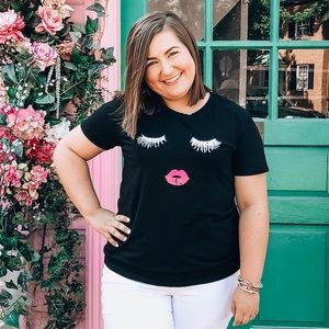 Lips + Eyelashes Graphic Tee